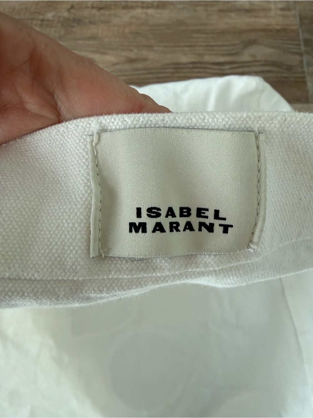 Isabel Marant White Canvas Tote with Gray Logo - Picture 3 of 4